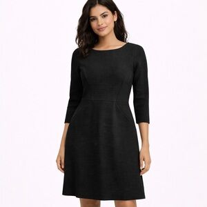 Women's Talbots Ribbed A-line Dress Size 6 Black
